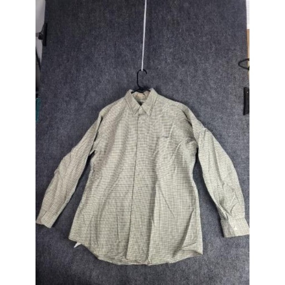 L.L. Bean Classic Plaid Long Sleeve Button-Down Shirt Men Sz L 16.5x35 Workwear